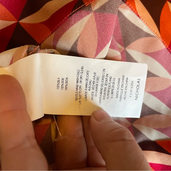 Nicholas Page Silk V-Neck Long Sleeve Top - Picture 7 of 7